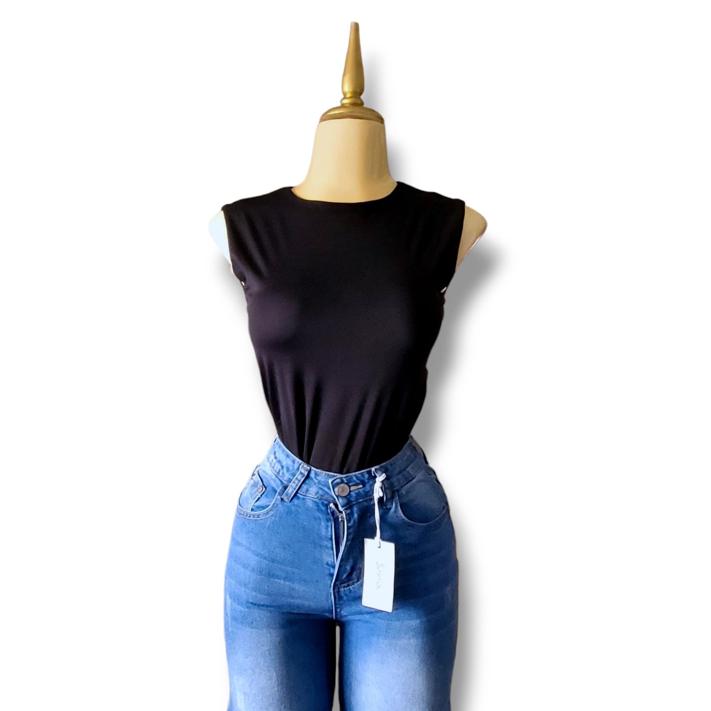 Body sin mangas de cuello redondo