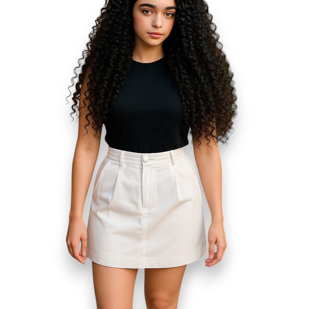Falda-short de cintura alta