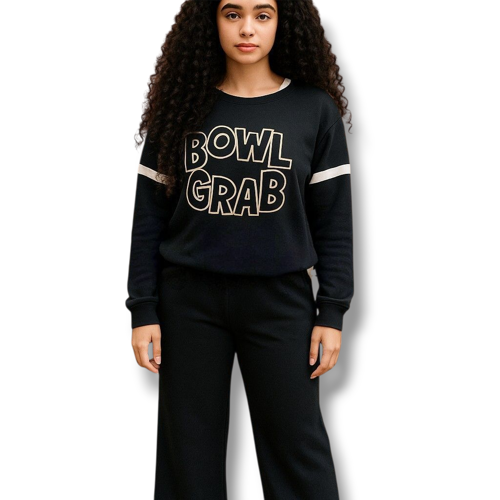 Conjunto acanalado con logo bordado – Pantalón pata ancha