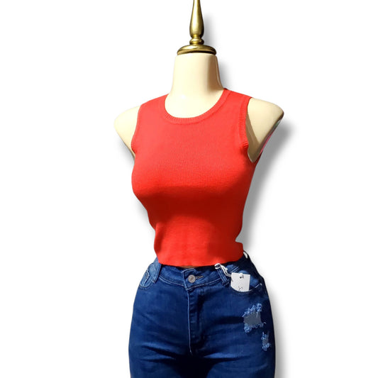 Blusa tipo chaleco corta