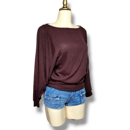 Blusa holgada de estilo drapeado con mangas anchas y elástico en cadera