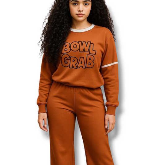 Conjunto acanalado con logo bordado – Pantalón pata ancha