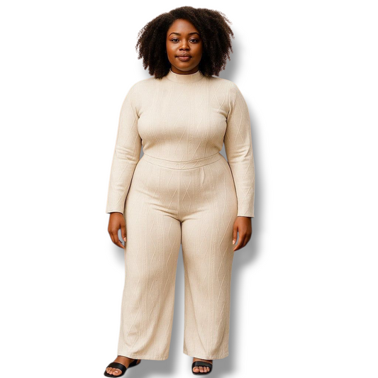 Conjunto de top manga larga y pantalón pata ancha – Estilo casual